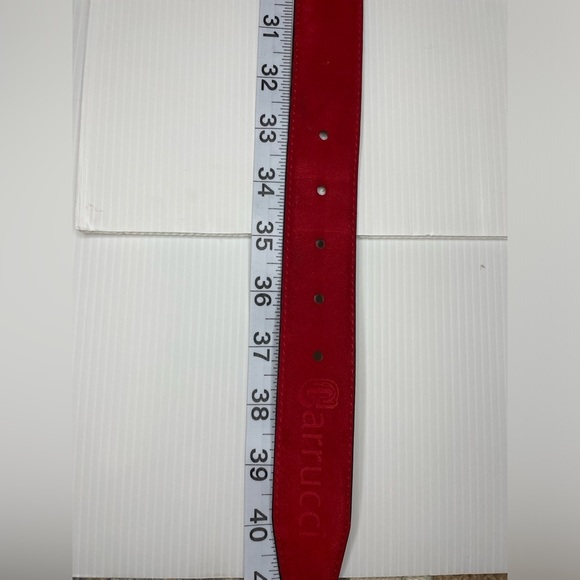 Carrucci Men’s Ruby Red Suede Leather Belt 38” - Picture 6 of 7